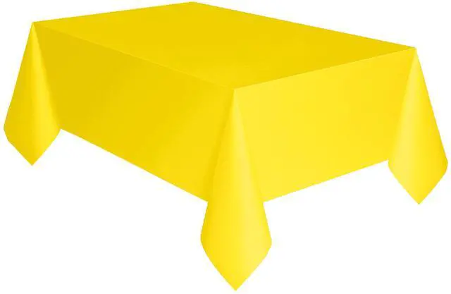 Alt view image 4 of 6 - (6 pack) Way To Celebrate Rectangular Plastic Table Cover, Yellow, 54 in x 108 in, 1 Count