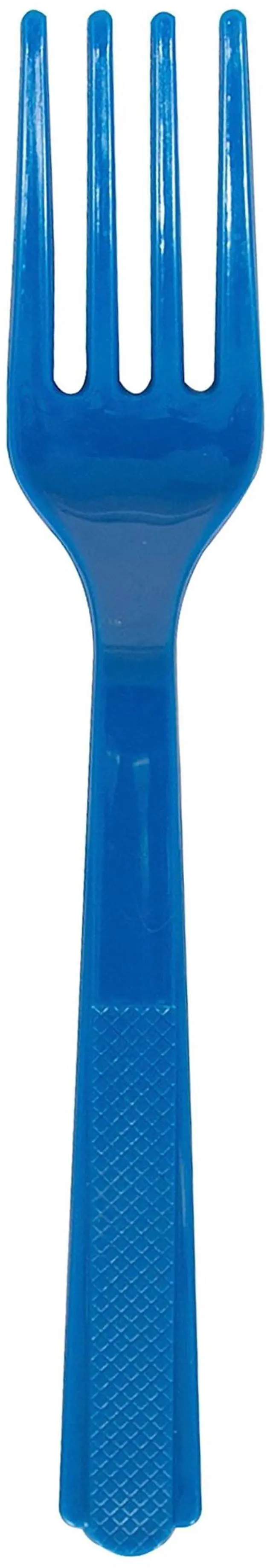 Alt view image 3 of 6 - (6 pack) 24 Count Blue Disposable Plastic Forks by Way To Celebrate