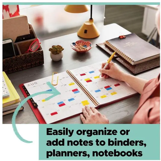 Alt view image 4 of 6 - Post-it Tabs and Flags Combo Pack, 1 in Wide Tabs and .47 in Wide Flags, Assorted Colors, 36 Tabs and 100 Flags