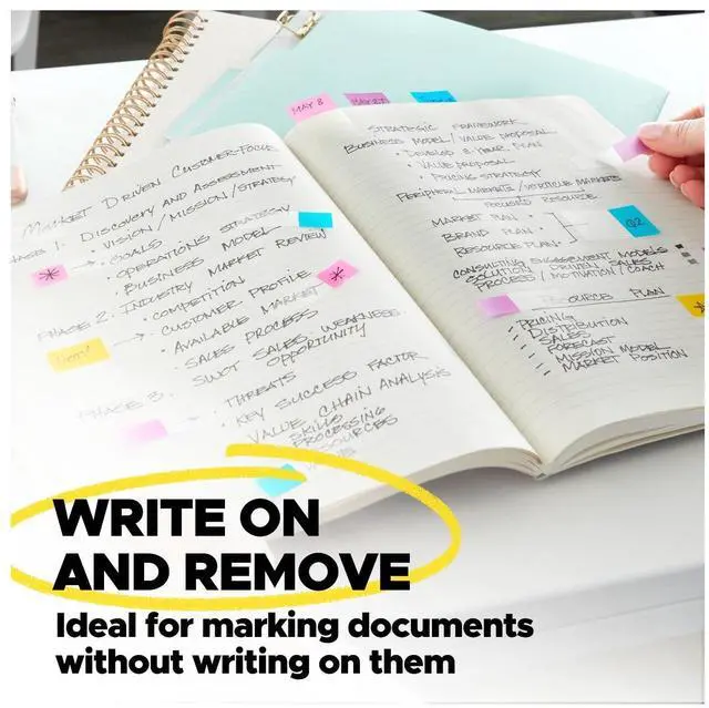Alt view image 3 of 6 - Post-it Tabs and Flags Combo Pack, 1 in Wide Tabs and .47 in Wide Flags, Assorted Colors, 36 Tabs and 100 Flags