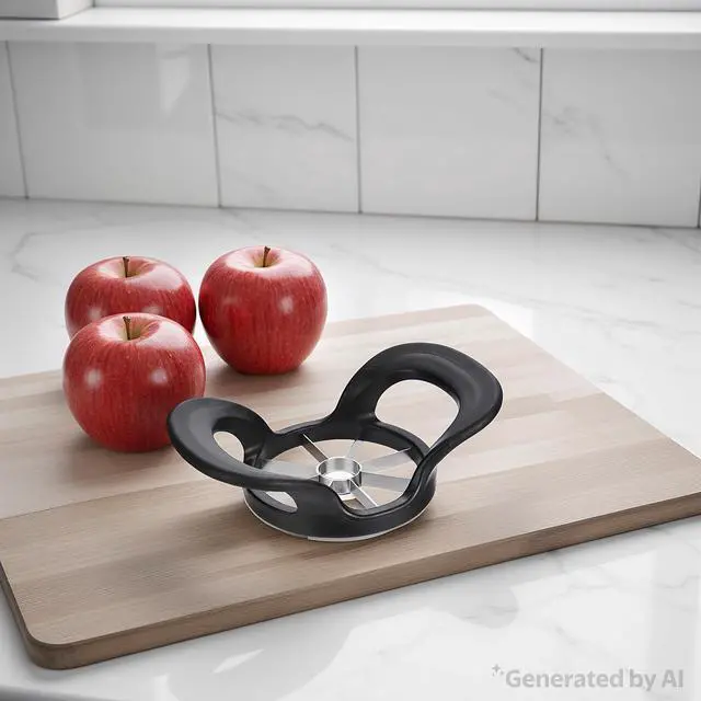Alt view image 3 of 5 - Mainstays 8-Wedge Stainless Steel Apple Slicer and Corer, Black