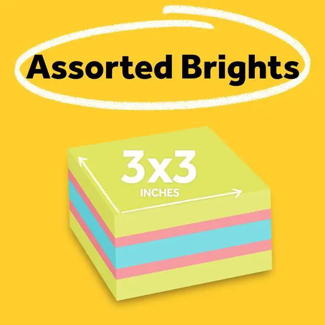 Alt view image 5 of 6 - Post-it Super Sticky Notes Cube, 3 in x 3 in, Bright Colors, 1 Cube