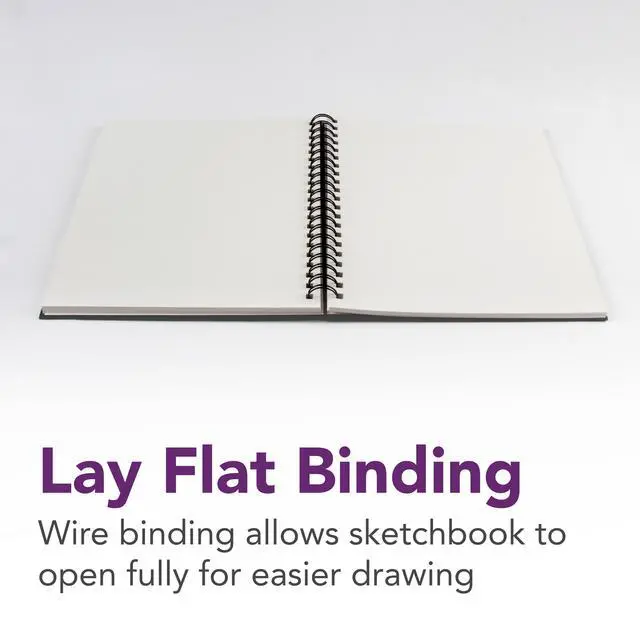 Alt view image 5 of 6 - Daler-Rowney Simply... Sketchbook, Soft White Pages,(65lb/100g), Black Cover, Wire Binding, 80 Sheet, 5.5x8.5 inch, 1 Count