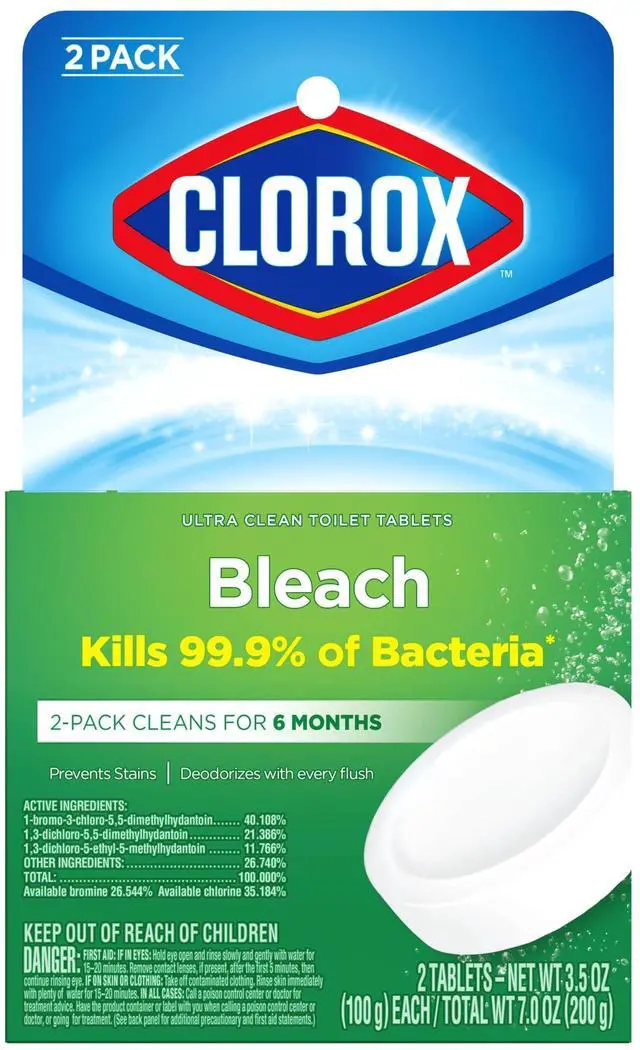 Alt view image 5 of 5 - Clorox Bleach Automatic Toilet Bowl Cleaner Tablets, 2 Pack