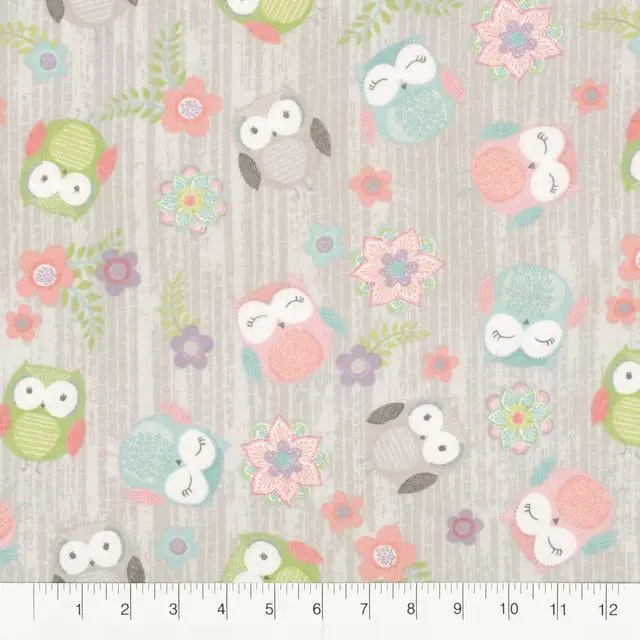 Alt view image 3 of 5 - Create It 18"x21" Cotton Flannel Hootsie Precut Sewing & Craft Fabric Bundle, Multicolor 5 Piece