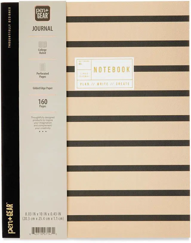 Main image of Pen+Gear Textured Stripe Journal, 8" x 10", 160 Ruled Pages, Adult