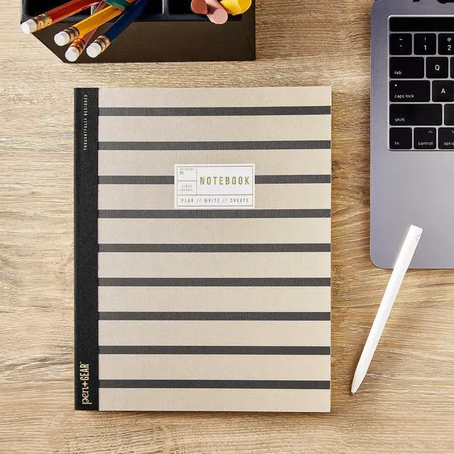 Alt view image 2 of 5 - Pen+Gear Textured Stripe Journal, 8" x 10", 160 Ruled Pages, Adult