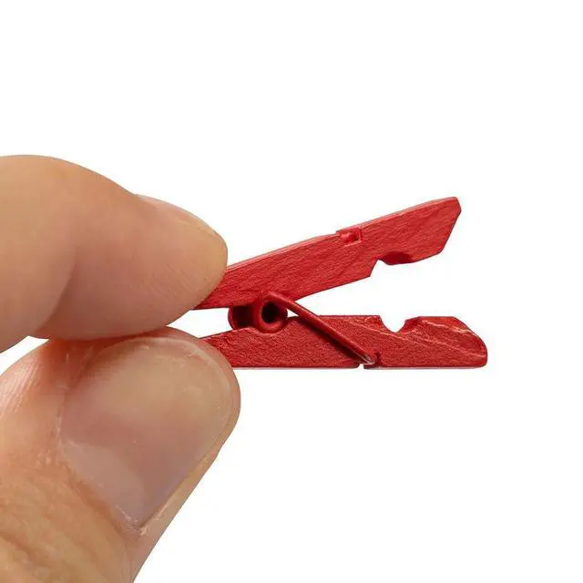 Alt view image 3 of 5 - JAM Paper Wood Clip Clothespins, Red, 1 3/8in, 20 per Pack