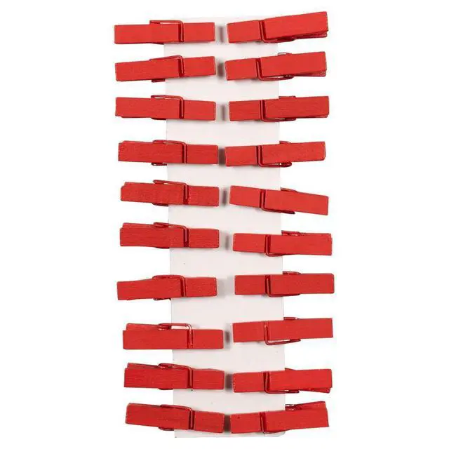 Alt view image 2 of 5 - JAM Paper Wood Clip Clothespins, Red, 1 3/8in, 20 per Pack