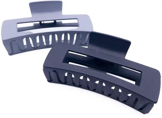 Alt view image 7 of 7 - Time and Tru Women's Hair Claw Clip 2-Pack, Black Grey