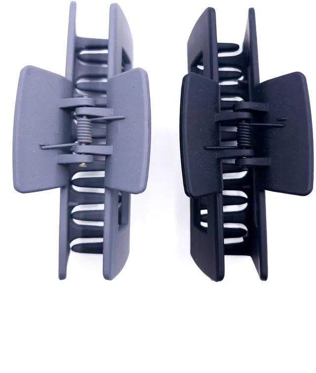 Alt view image 5 of 7 - Time and Tru Women's Hair Claw Clip 2-Pack, Black Grey