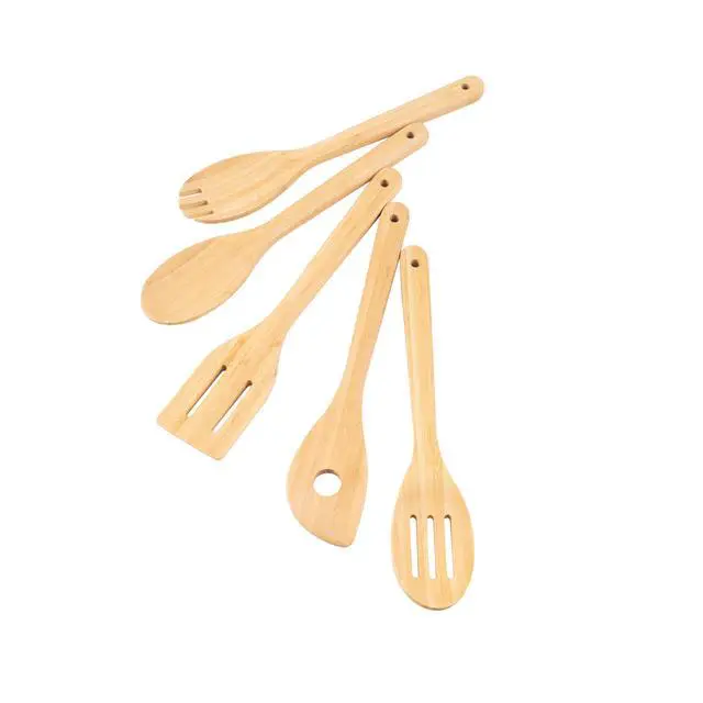 Alt view image 4 of 5 - Mainstays 5pk Bamboo Spoons for Cooking, Kitchen Essential Tools Set