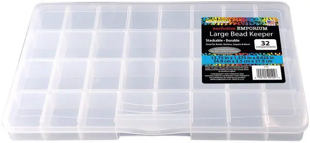 Alt view image 6 of 6 - The Beadery - 32 Comp Large Bead Keeper Box - Clear Plastic - 2176