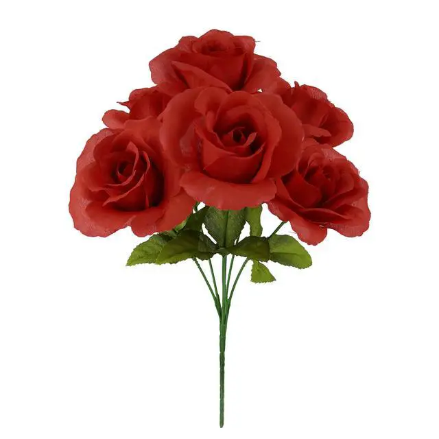 Alt view image 4 of 5 - (4 pack) Mainstays 14 in Artificial Flower Pick, Red Rose, Indoor Use