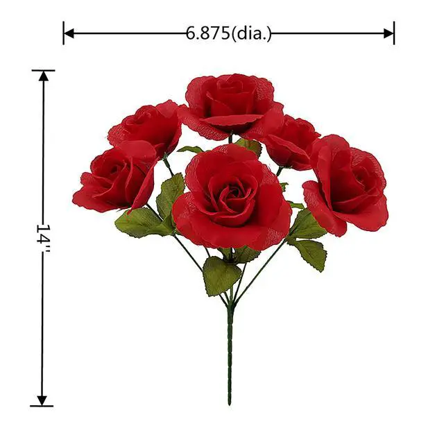 Alt view image 3 of 5 - (4 pack) Mainstays 14 in Artificial Flower Pick, Red Rose, Indoor Use