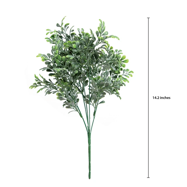Alt view image 3 of 6 - (4 pack) Mainstays 14.2" Green Artificial Boxwood Leaf Pick