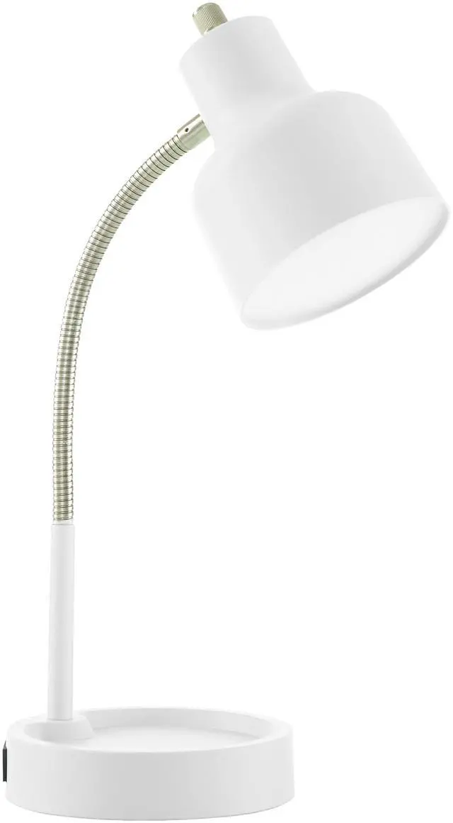 Main image of Mainstays 17" LED Catch-All Base & AC Outlet Adjustable Flexible Desk Lamp