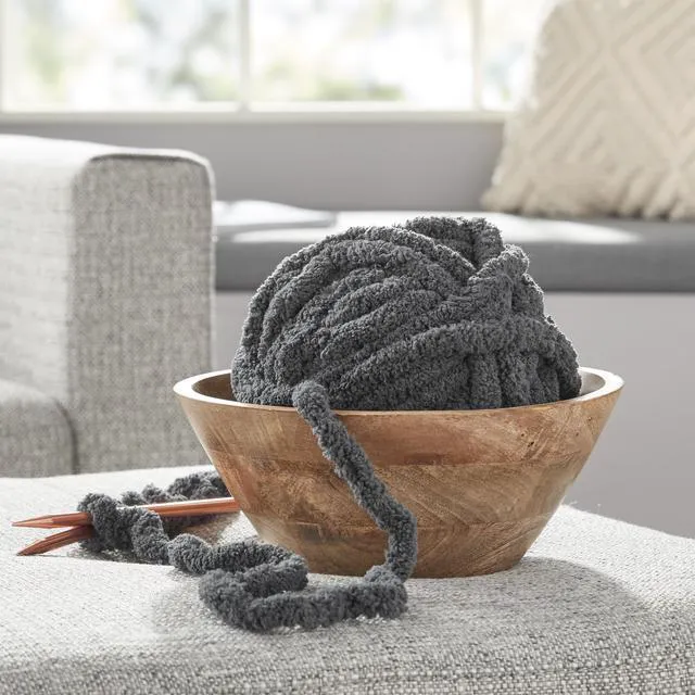 Alt view image 6 of 6 - Mainstays Chunky Chenille Yarn, 31.7 yd, Charcoal Grey, 100% Polyester, Super Bulky