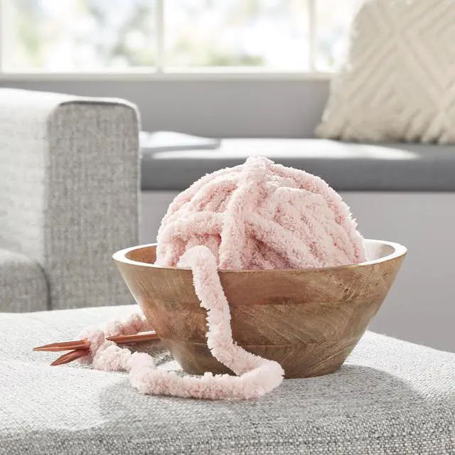 Alt view image 4 of 7 - Mainstays Chunky Chenille Yarn, 31.7 yd, Light Pink, 100% Polyester, Super Bulky