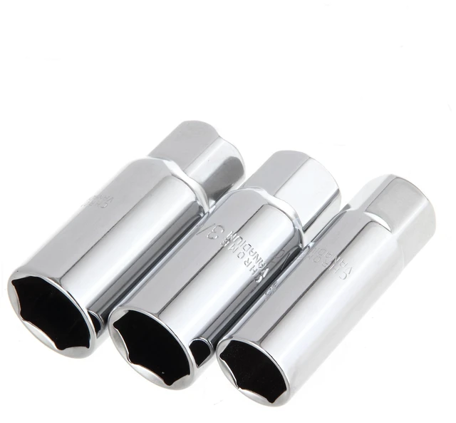 Alt view image 3 of 5 - Hyper Tough Spark Plug Socket Set for Garden Tools, Motorcycles, Cars and Trucks - 3 Piece