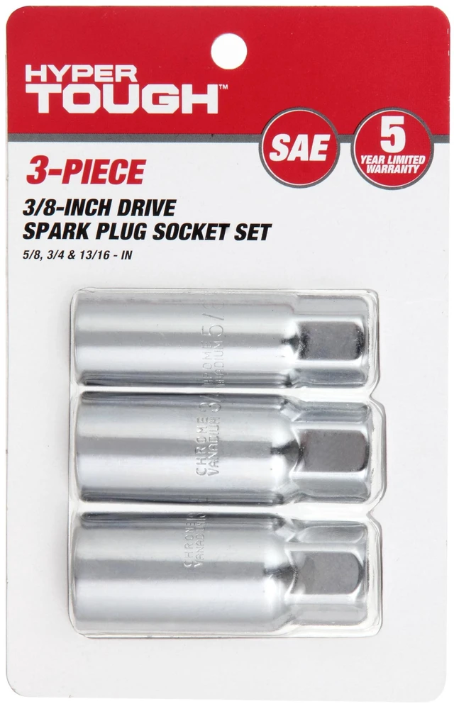 Alt view image 4 of 5 - Hyper Tough Spark Plug Socket Set for Garden Tools, Motorcycles, Cars and Trucks - 3 Piece