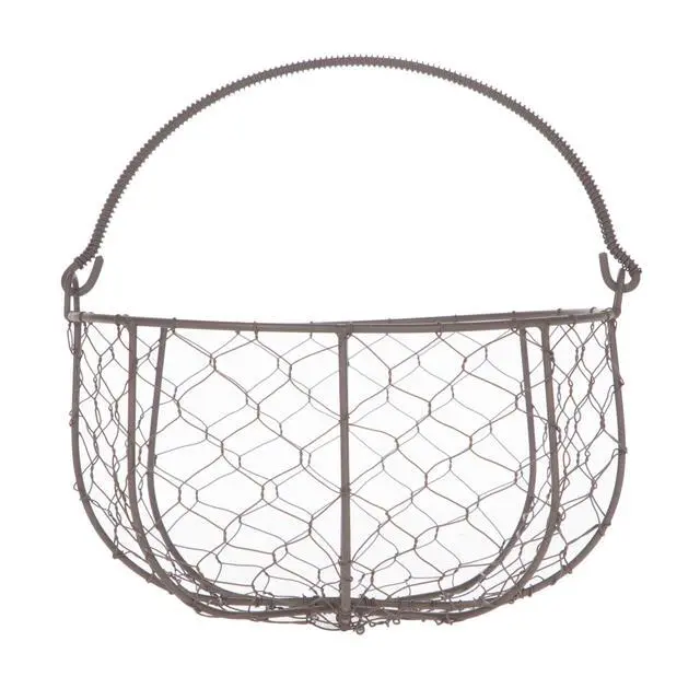 Alt view image 4 of 6 - Mainstays Brown Chicken Wire Storage Basket with Moveable Handle, 4.5 in H x 8.375 in D