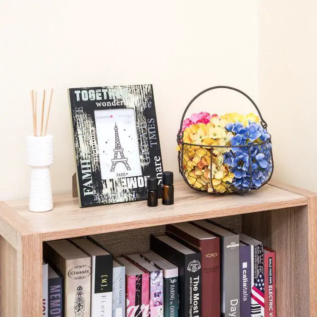 Alt view image 2 of 6 - Mainstays Brown Chicken Wire Storage Basket with Moveable Handle, 4.5 in H x 8.375 in D