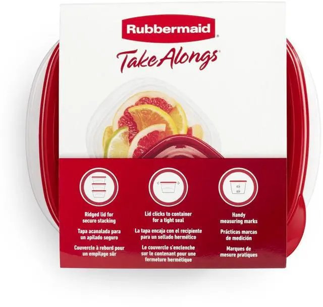 Alt view image 4 of 6 - (2 pack) Rubbermaid 2.1 cups Clear Food Storage Container, 5-Pack