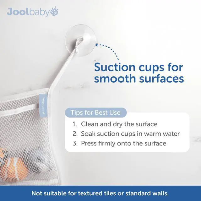 Alt view image 4 of 7 - Jool Baby Tub Time Bath Toy Organizer, Mesh Storage Bag with Suction Cups, White, 14 x 20