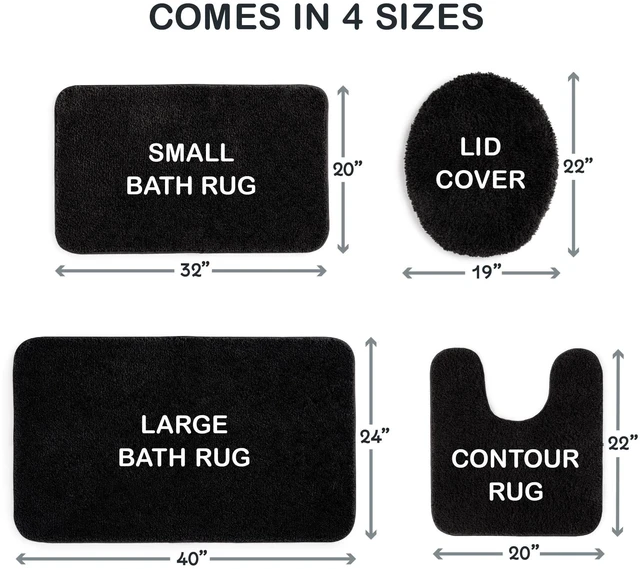 Alt view image 3 of 5 - Mainstays Basic Contour Bath Rug, Black, 20 in x 22 in