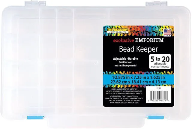 Main image of The Beadery - 5-20 Comp Bead Keeper Box - Clear Plastic - 2185