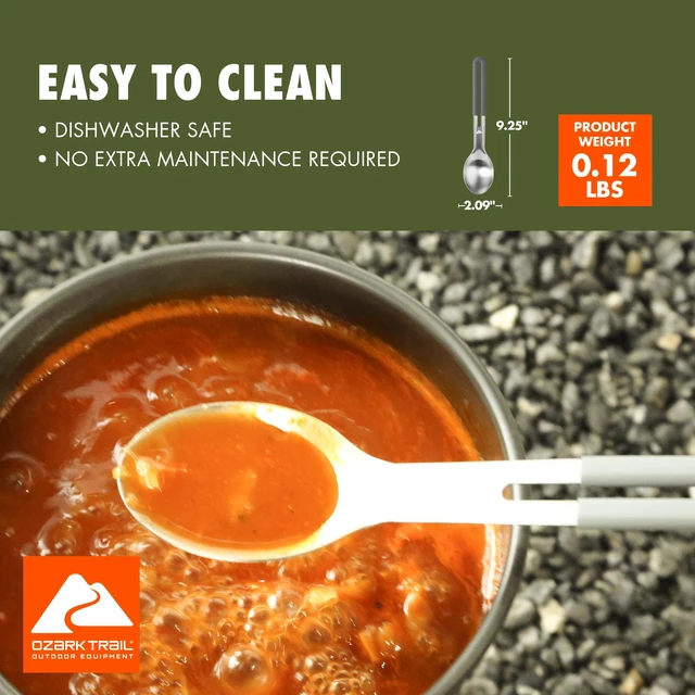 Alt view image 2 of 4 - Ozark Trail 3-Piece Stainless Steel and Plastic Camping Utensil Set