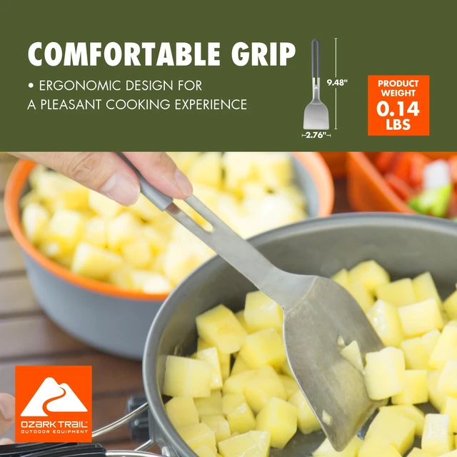 Alt view image 4 of 4 - Ozark Trail 3-Piece Stainless Steel and Plastic Camping Utensil Set