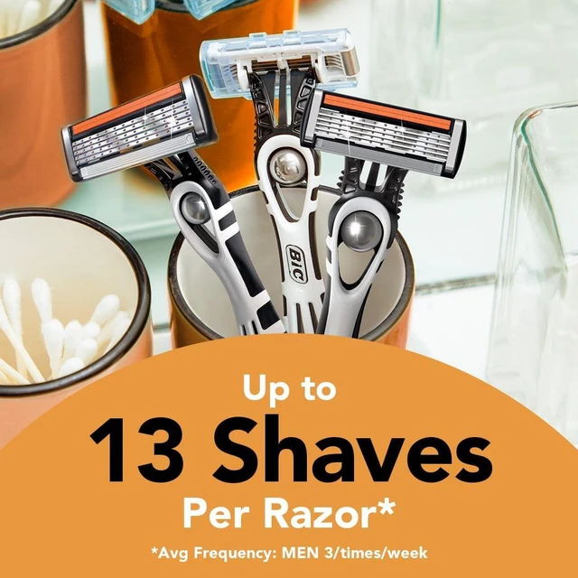 Alt view image 3 of 5 - BIC Flex 5 Men's 5-Blade Disposable Razors, Dorm Room Essentials for Guys, 2-Count