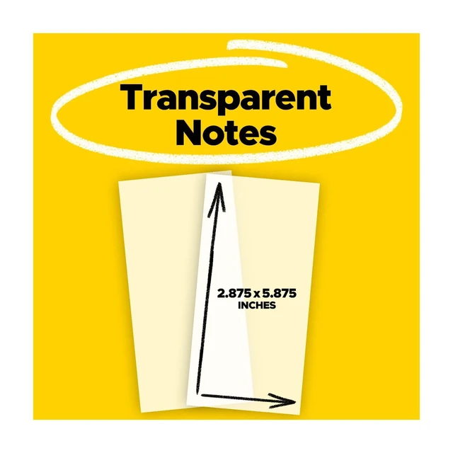 Alt view image 6 of 6 - Post-it Transparent Sticky Notes, 2 7/8 in. x 5 7/8 in., 1 Pad