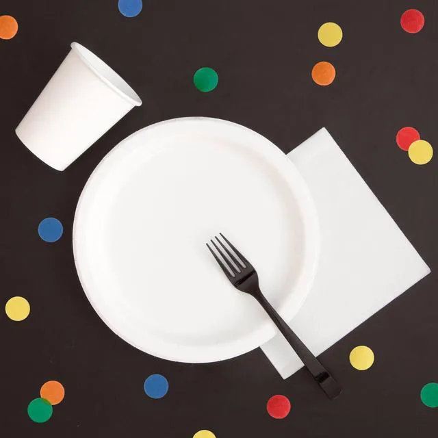Alt view image 2 of 4 - (6 pack) Way To Celebrate Rectangular Plastic Table Cover, Black, 54 in x 108 in, 1 Count