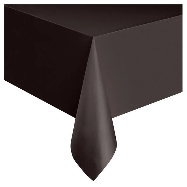 Alt view image 4 of 4 - (6 pack) Way To Celebrate Rectangular Plastic Table Cover, Black, 54 in x 108 in, 1 Count