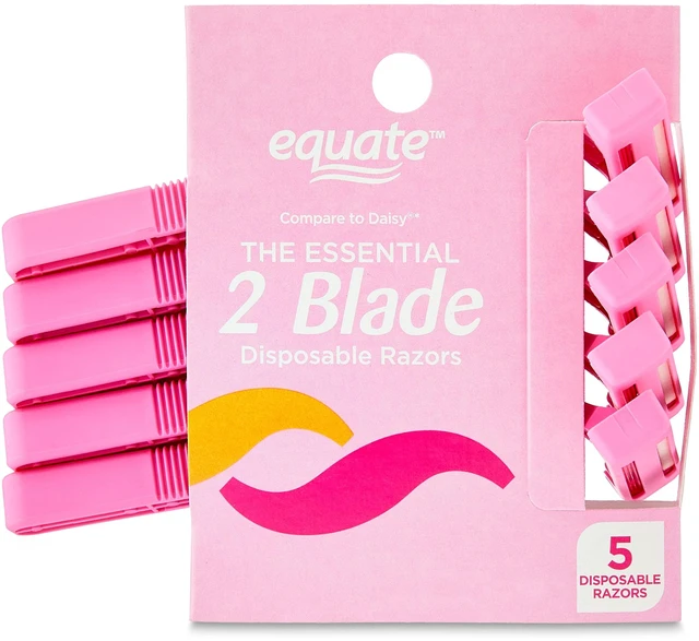 Alt view image 3 of 5 - (6 pack) Equate Women's 2-Blade Disposable Razors, Pink, 5 Count