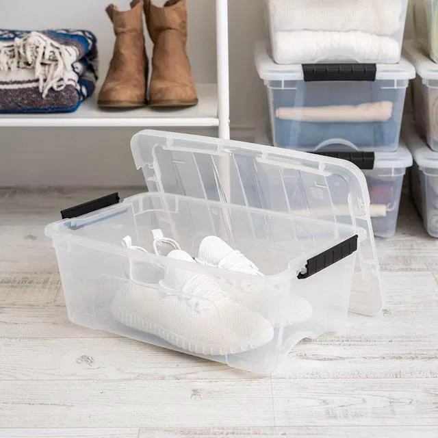 Alt view image 6 of 7 - IRIS 12.95 Qt. Plastic Storage Bin with Lid, Stackable Storage Containers, Tote