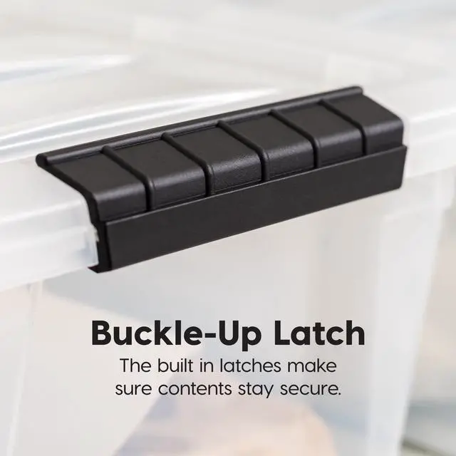 Alt view image 7 of 7 - IRIS 12.95 Qt. Plastic Storage Bin with Lid, Stackable Storage Containers, Tote