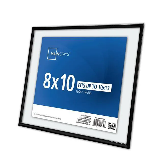 Alt view image 2 of 6 - Mainstays Format Frames 10 x 13 in Black Floating Picture Frame for 8 x 10 Photo, Wall or Tabletop