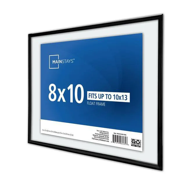 Alt view image 4 of 6 - Mainstays Format Frames 10 x 13 in Black Floating Picture Frame for 8 x 10 Photo, Wall or Tabletop