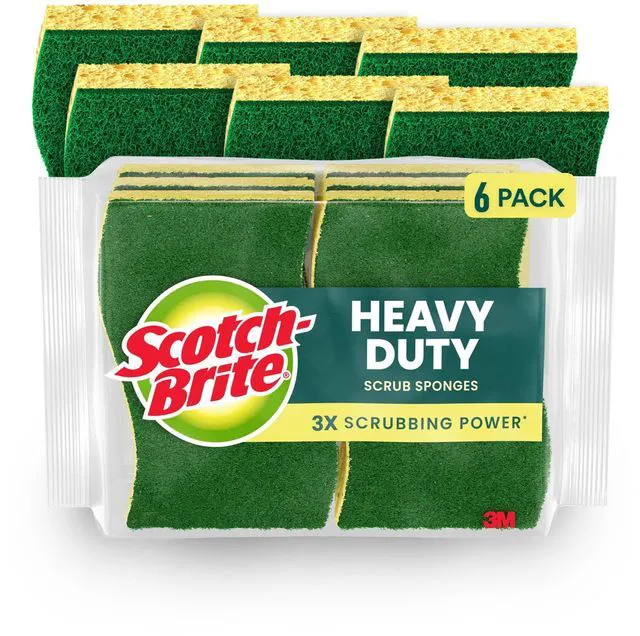 Main image of Scotch-Brite Heavy Duty Cleaning Scrub Sponge, 6 Dish Sponges