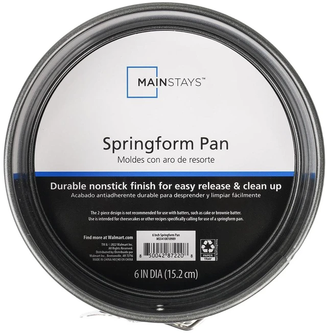 Alt view image 4 of 4 - Mainstays 6" Round Nonstick Carbon Steel Springform Cake Pan, Gray