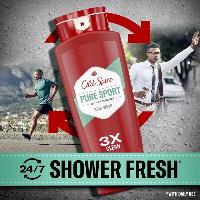 Alt view image 2 of 4 - Old Spice Men's Body Wash, High Endurance, Pure Sport Scent, 24 fl oz