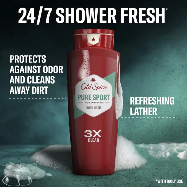 Alt view image 4 of 4 - Old Spice Men's Body Wash, High Endurance, Pure Sport Scent, 24 fl oz