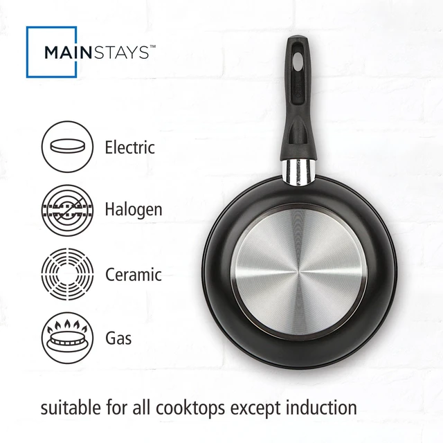 Alt view image 2 of 5 - Mainstays 8 in Nonstick Aluminum Skillet, Black, Dishwasher Safe