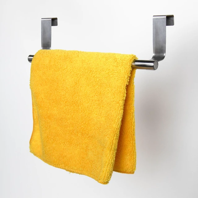 Alt view image 5 of 5 - Mainstays Stainless Steel Over-the-Cabinet Towel Holder, 9 in