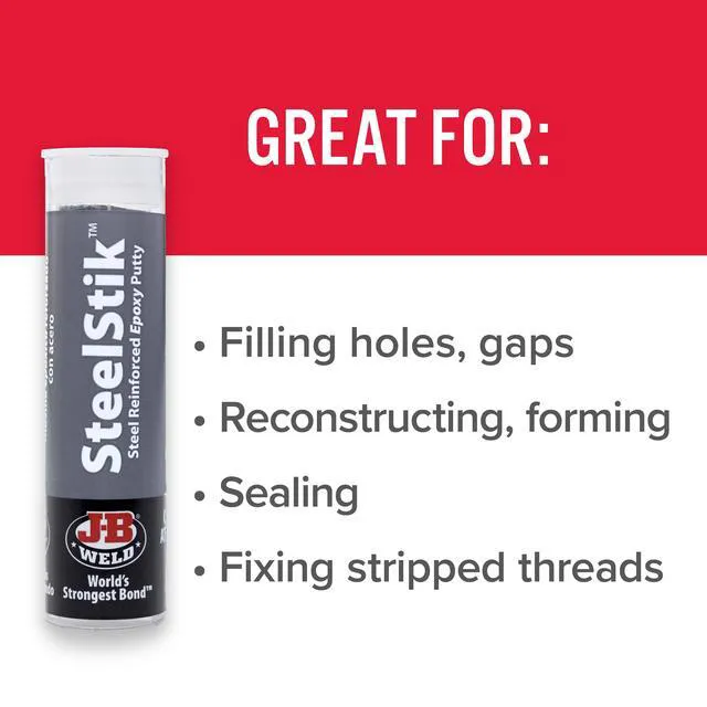 Alt view image 4 of 5 - J-B Weld SteelStik Epoxy Putty 2 oz Gray