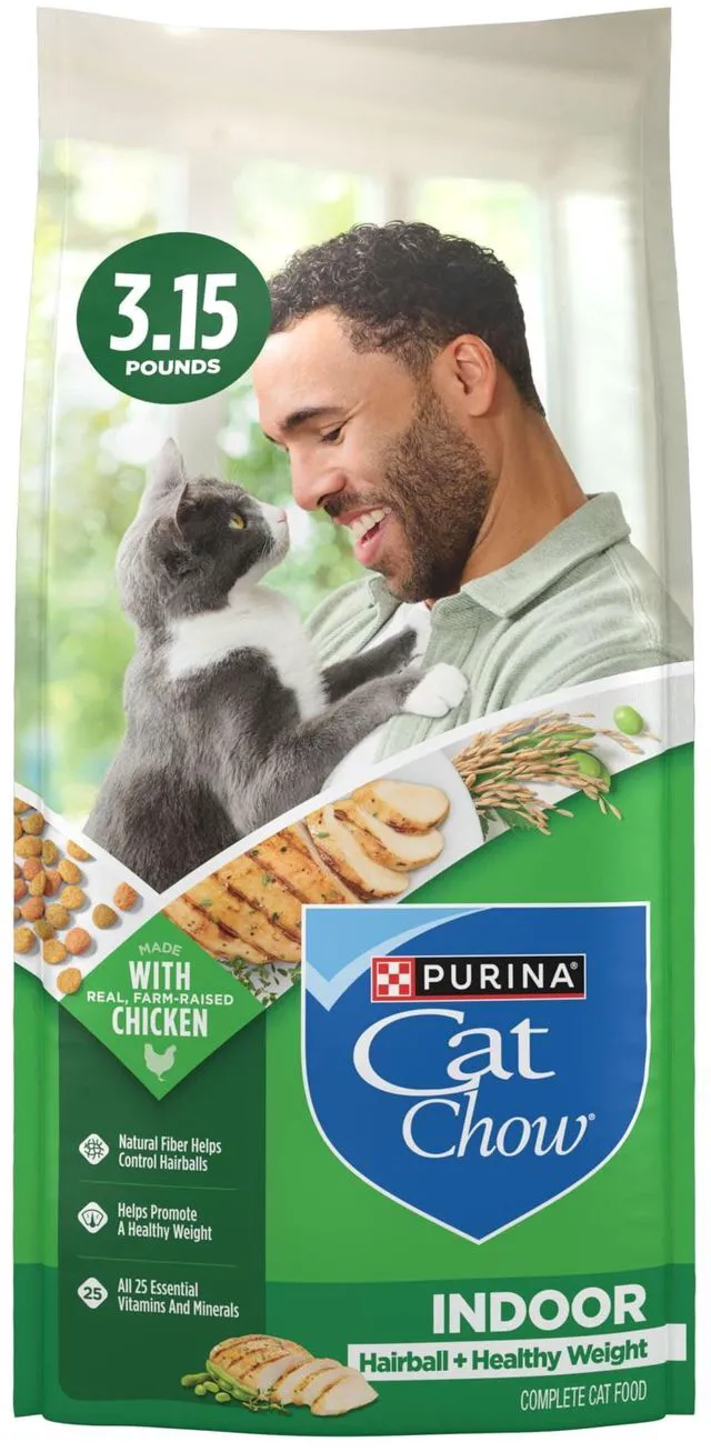 Main image of Purina Cat Chow Hairball & Healthy Weight, Indoor Dry Cat Food, Chicken, 3.15 lb Bag